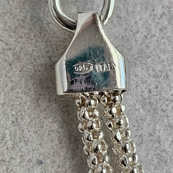 Sterling Stirrup and Popcorn Chain 925 Bracelet - Picture 15 of 15